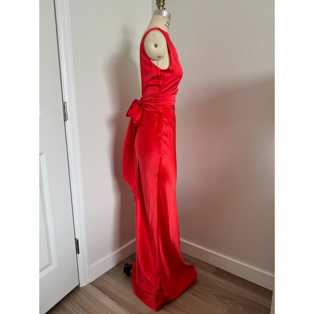 Amanda Uprichard Red Silk Satin "Rosemary" Gown Size XS Formal Evening - Picture 2 of 10